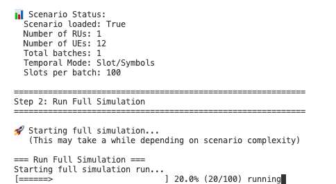 Simulation running on the worker