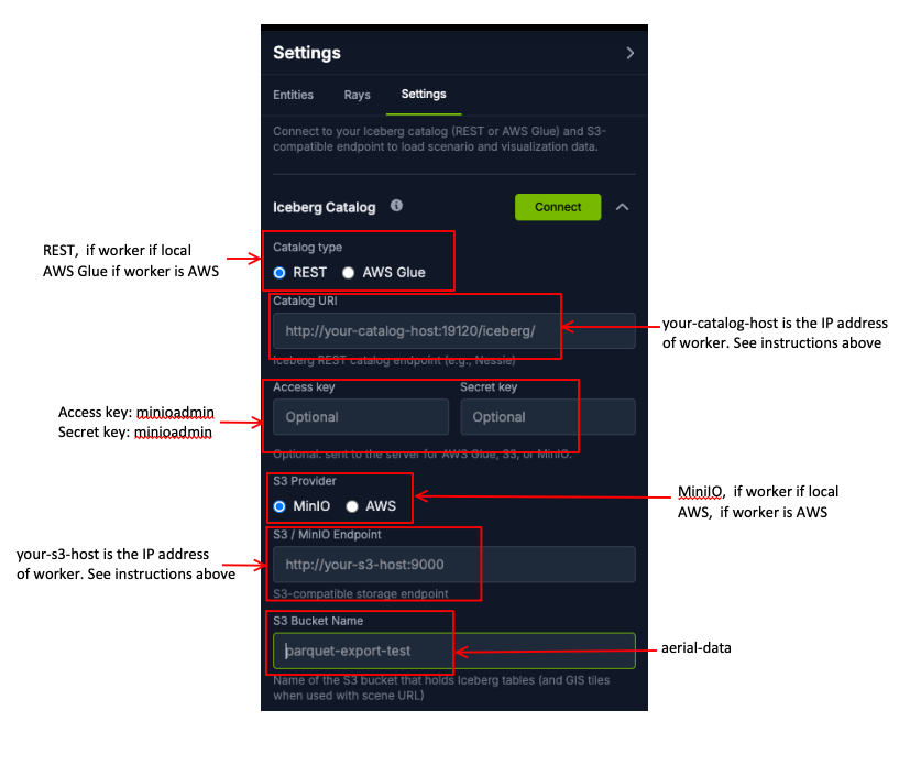 Viewer connection settings
