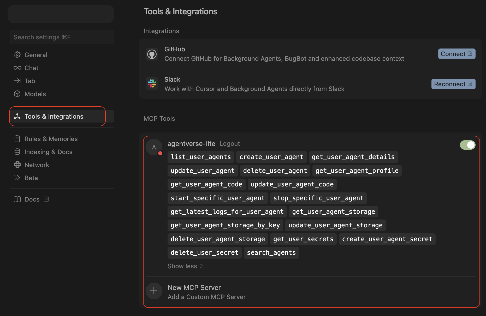 Agentverse MCP Cursor