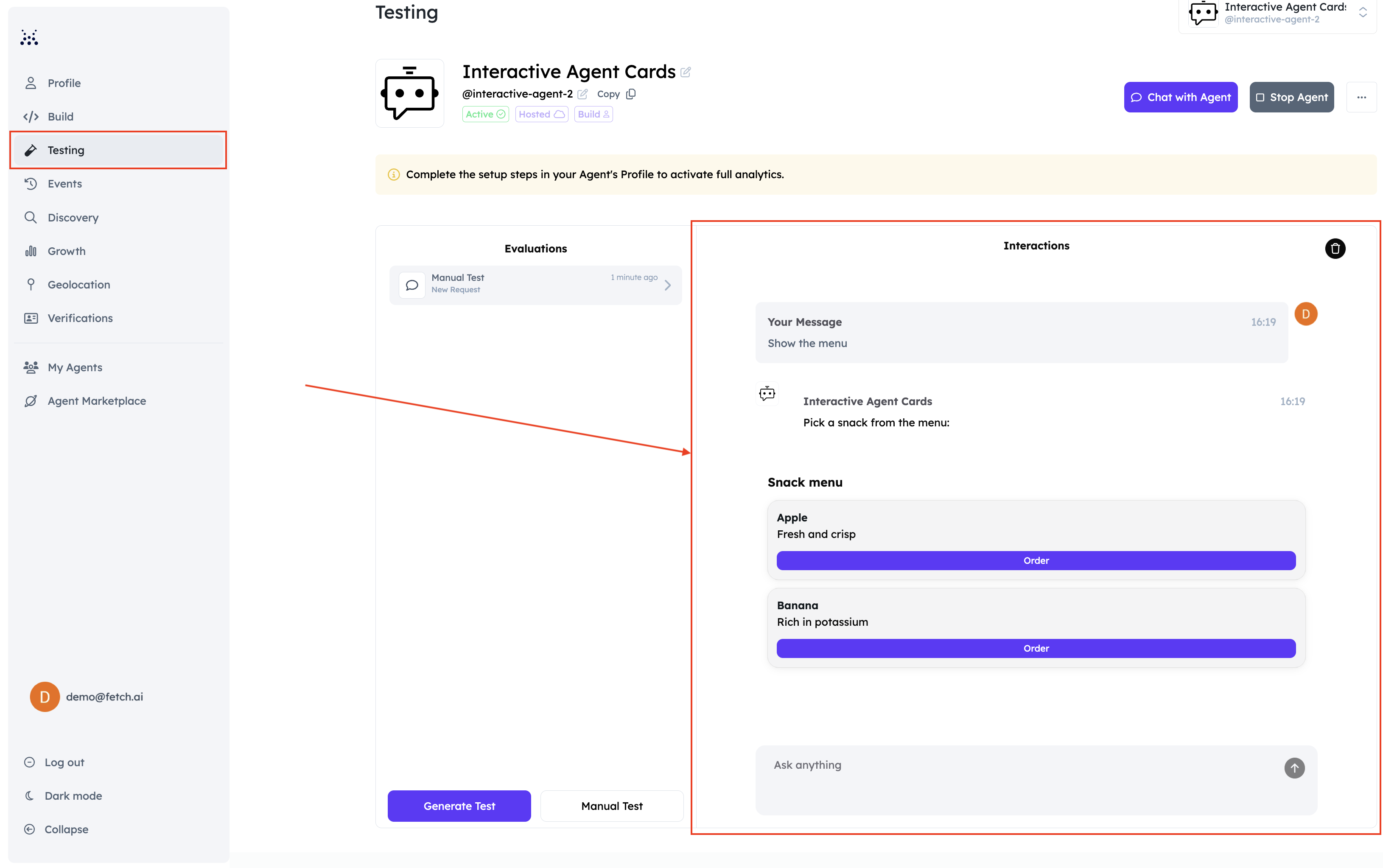 Agent-Driven Interactive Cards | Agentverse Documentation