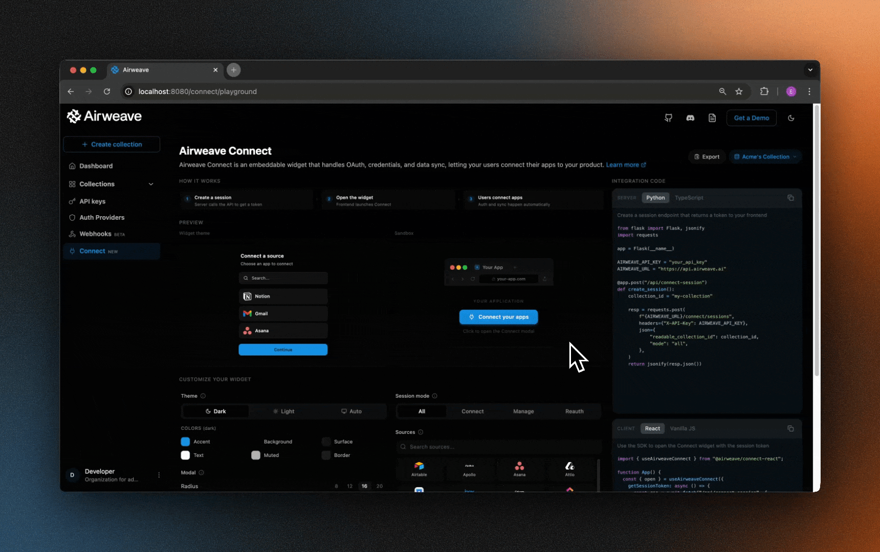 Airweave Connect demo