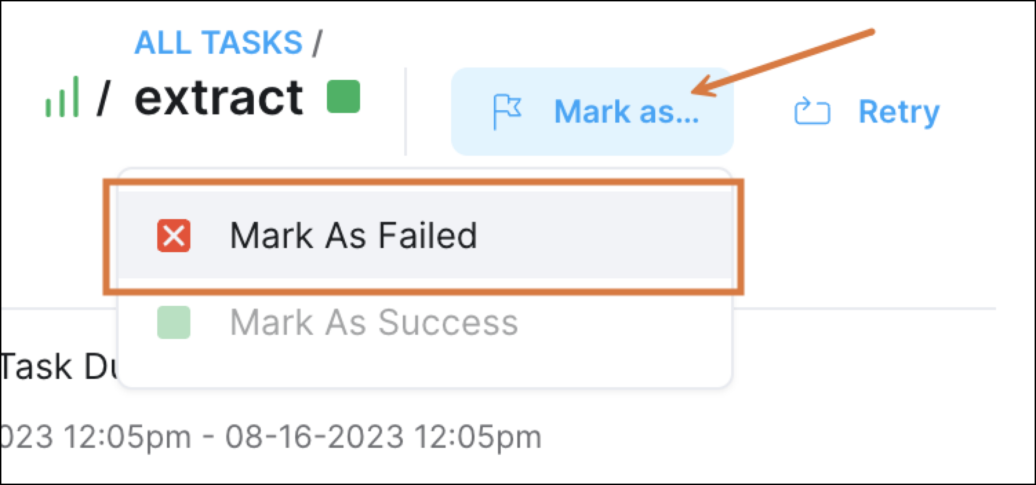 Manually marking a successful dag run as Failed.