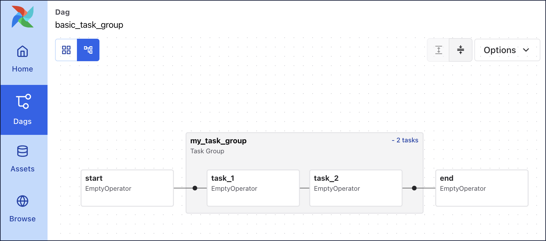 Task groups simple example - graph