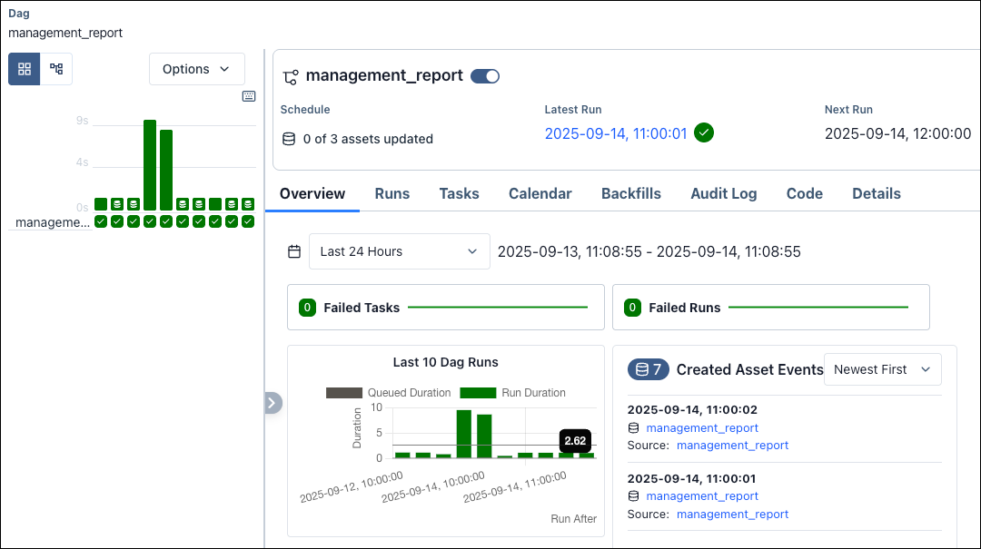 Screenshot of the Overview tab.
