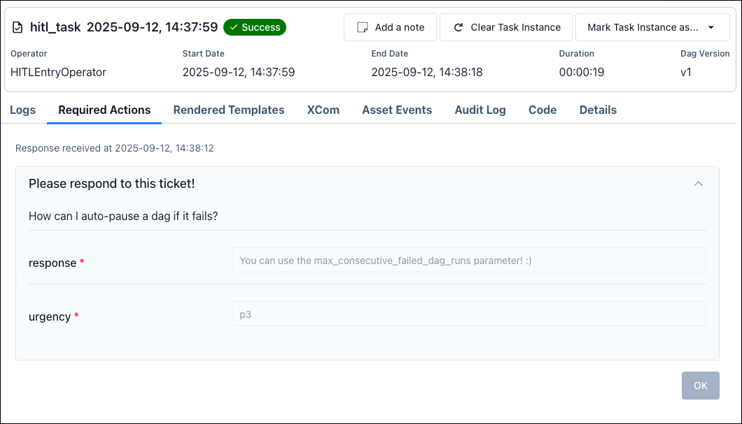 Screenshot of a human-in-the-loop form.