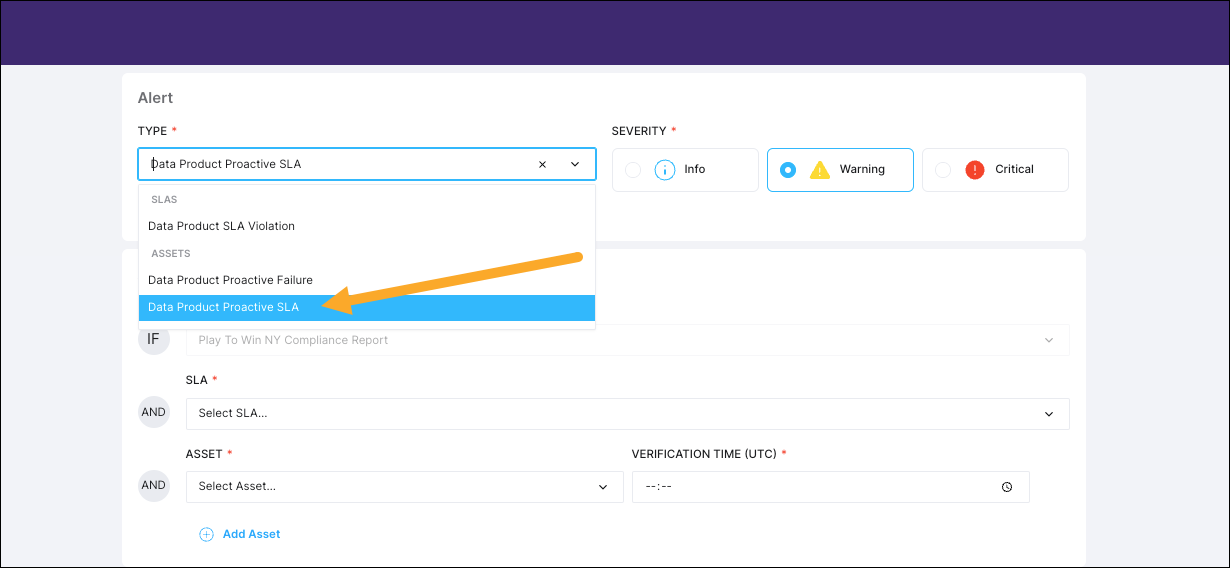 Astro Observe Alerts dropdown screenshot