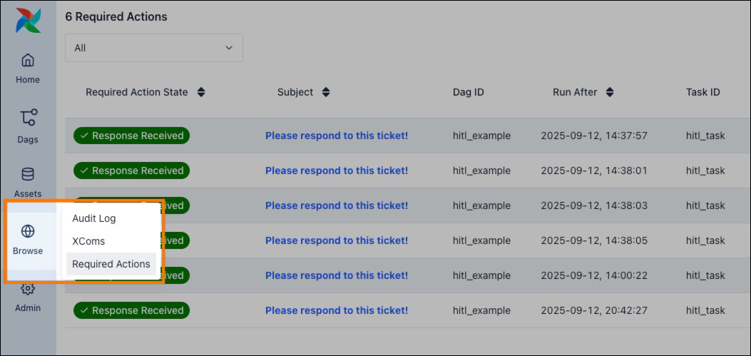 Screenshot of the Browse tab.