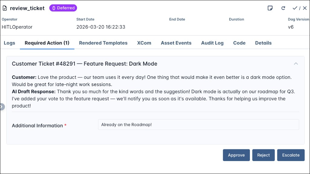 Screenshot of a human-in-the-loop form.