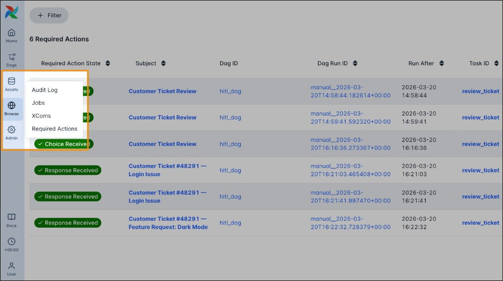 Screenshot of the Browse tab.