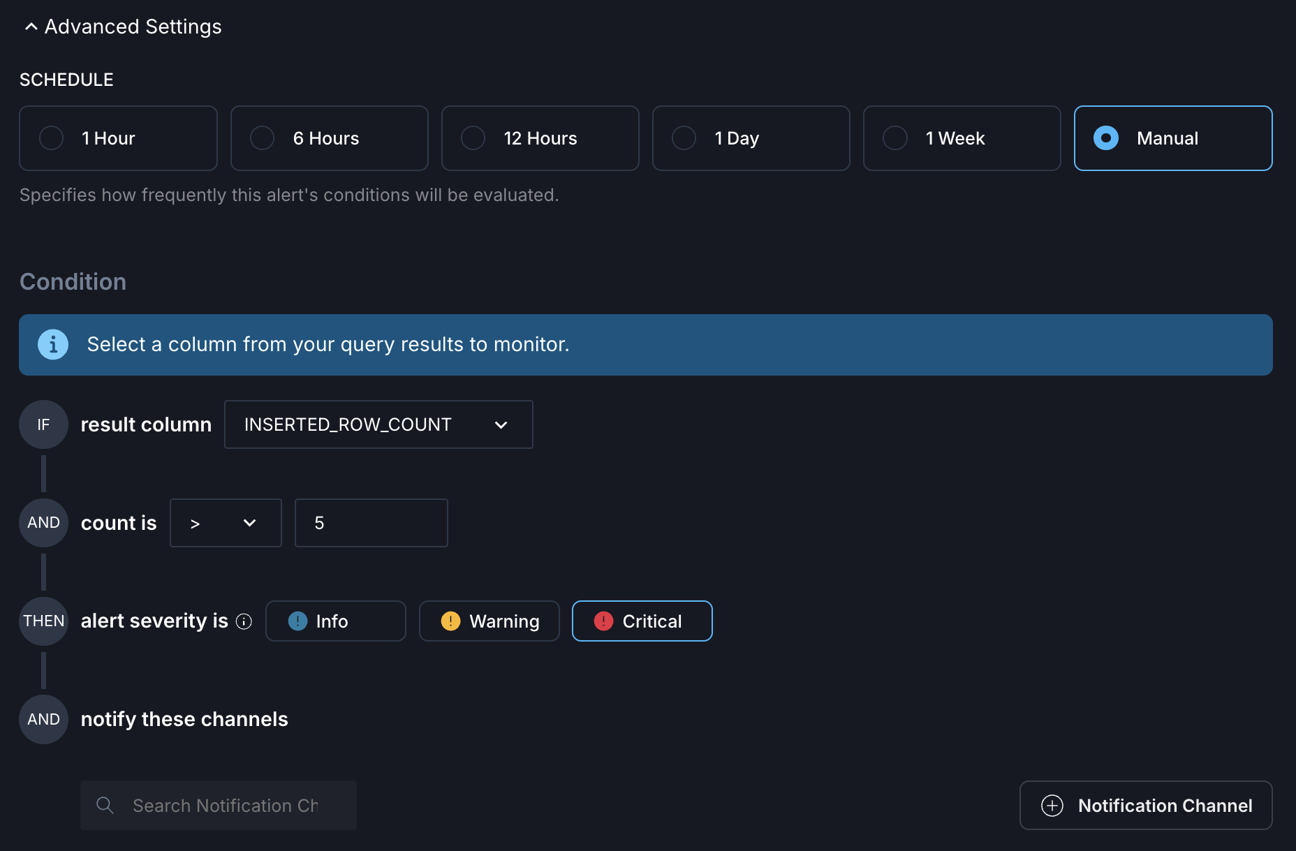Configure monitor conditions and notifications