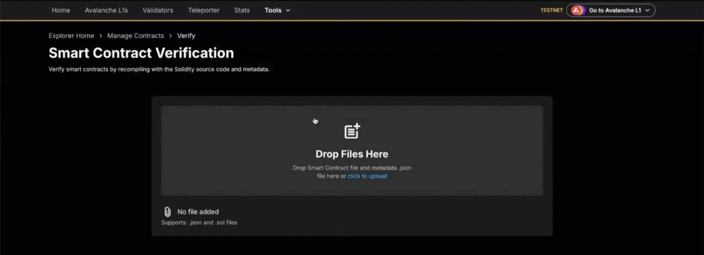 How to verify a smart contract using the Explorer? | AvaCloud