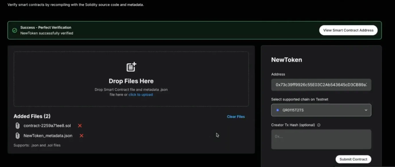 How to verify a smart contract using the Explorer? | AvaCloud