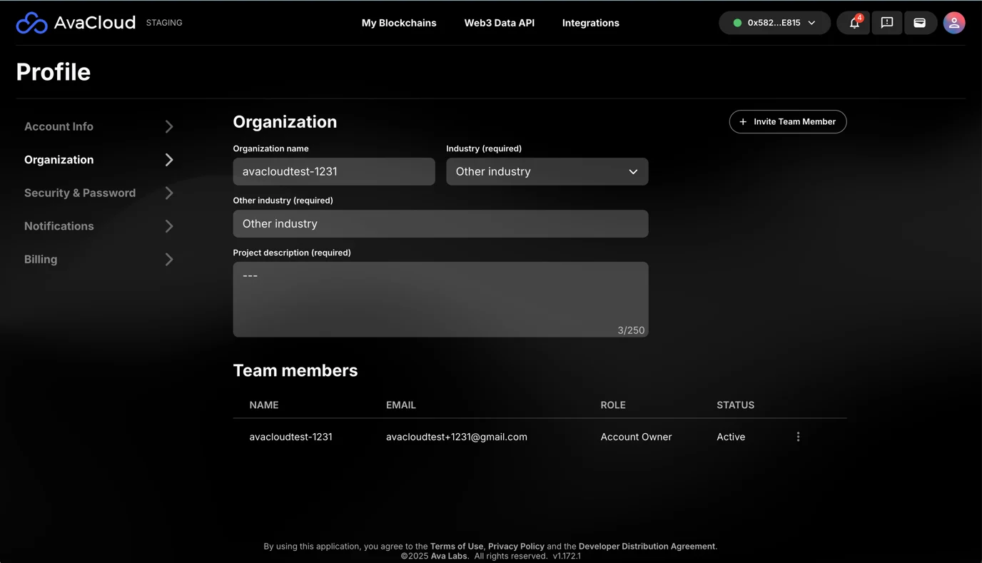 Invite team member dialog