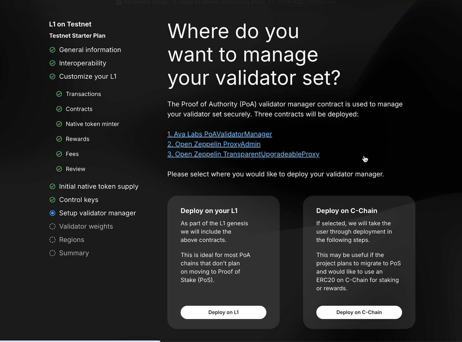 Validator Set UI