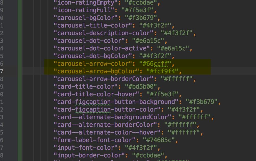Updated carousel arrow colors