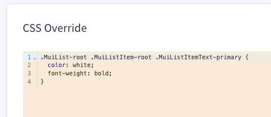 CSS Override setting