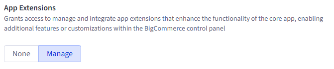 App Extensions scope