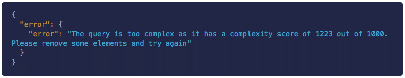 Example response with complexity error