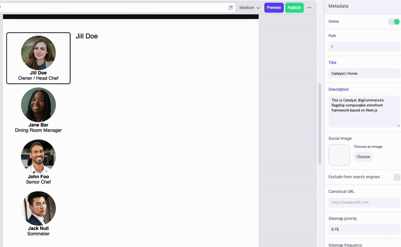 Team Member style props