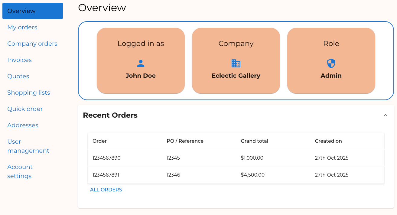 Overview after theme config