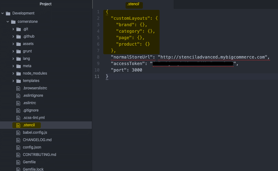Custom layouts config