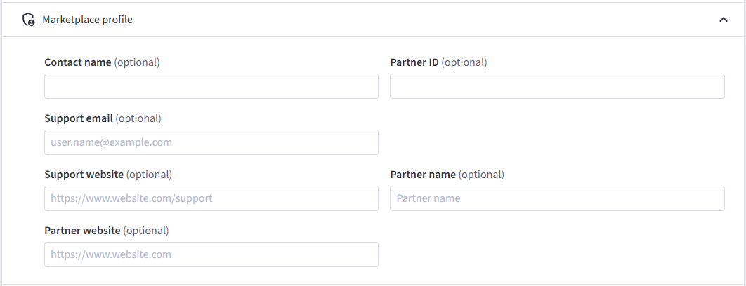 Marketplace Profile Marketplace profile