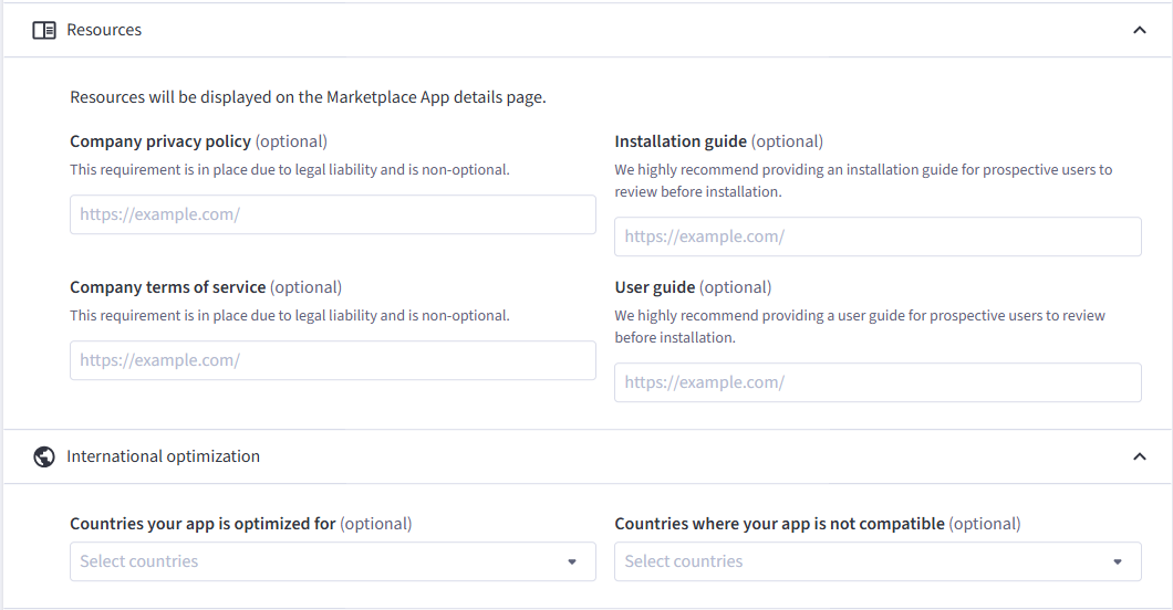 Resources and International optimization Resources and International optimization