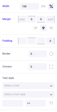 Attributes editable via the Style control