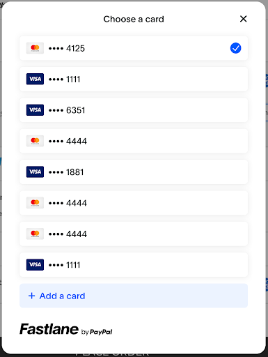 The Fastlane credit card selector
