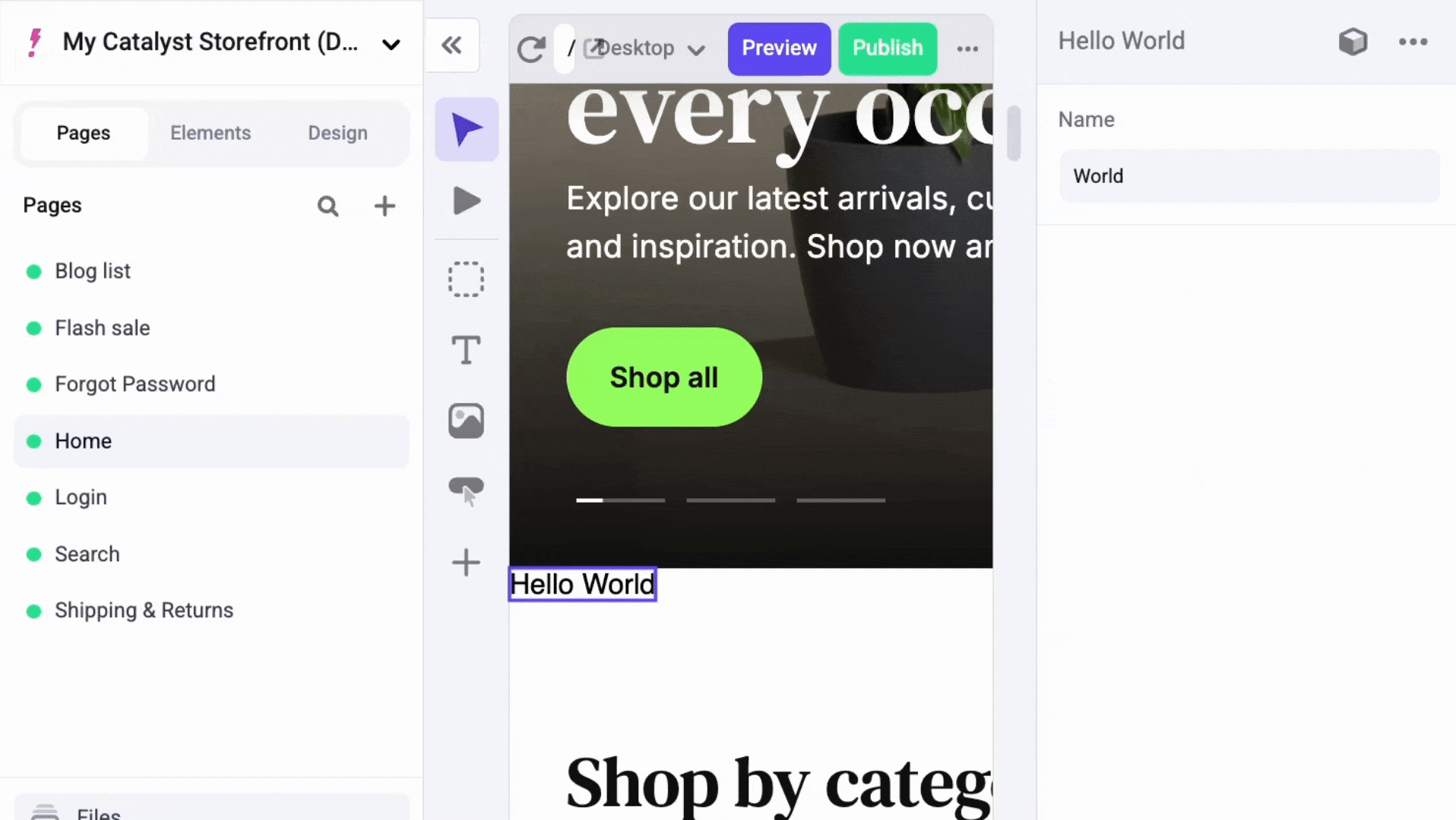 Edit Hello World in Makeswift