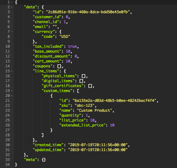 Response - custom item