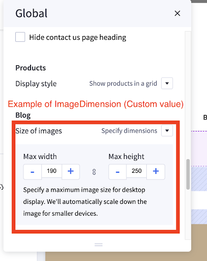 Theme styles image dimension