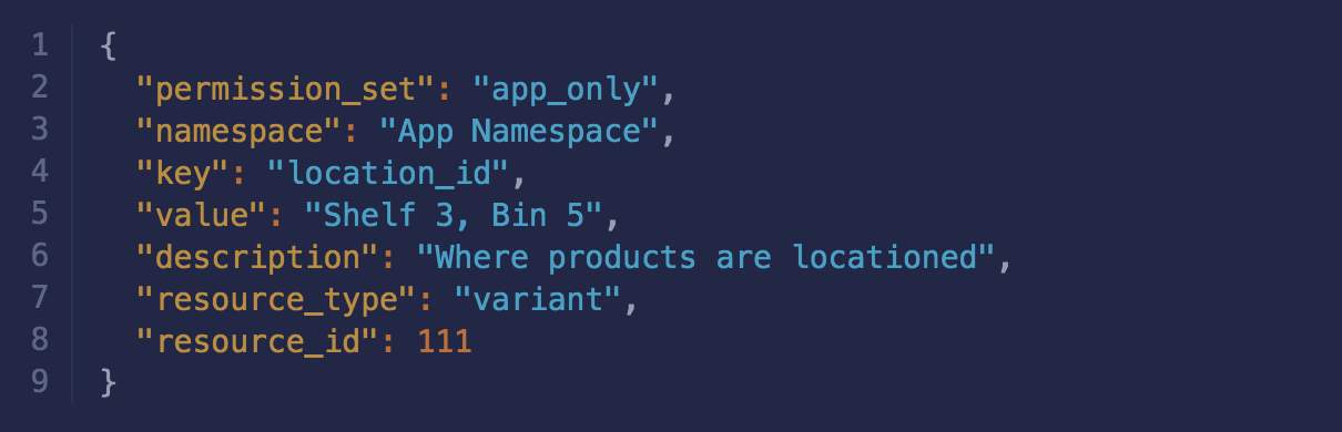 Example Request: Variant Metafields