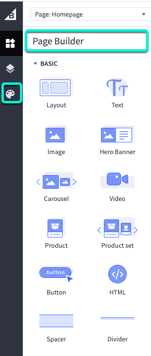 Page Builder and Palette