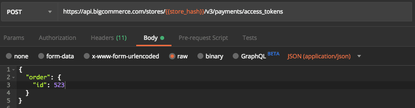 Example Request - Create an Access Token