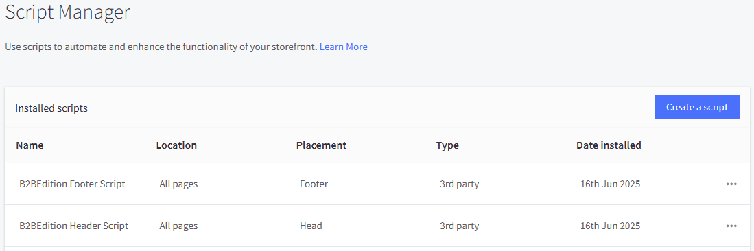 Default Buyer Portal Scripts