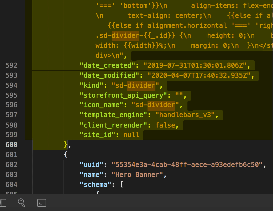 example: End of Divider Widget
