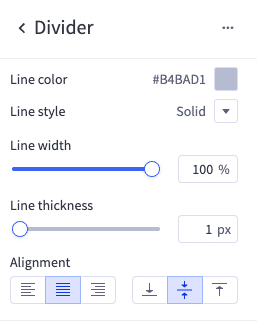 Divider widget in Page Builder
