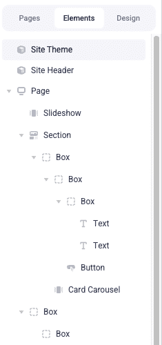 Site Theme in the Elements panel