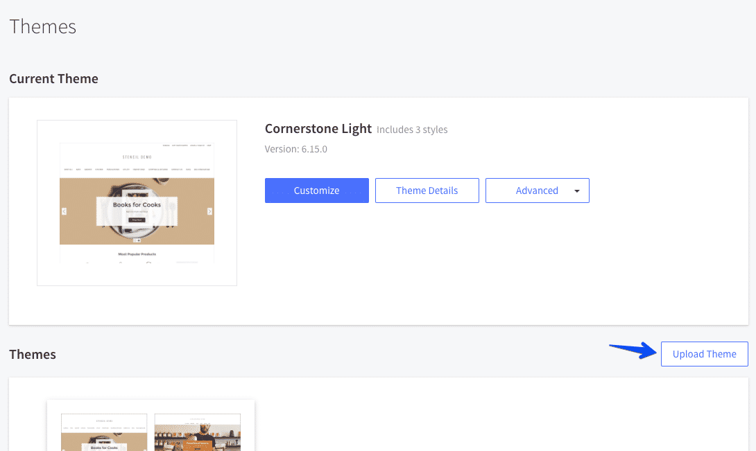 Uploading a Stencil theme in the control panel