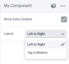 Example component properties