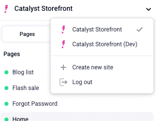 Switching between Makeswift sites