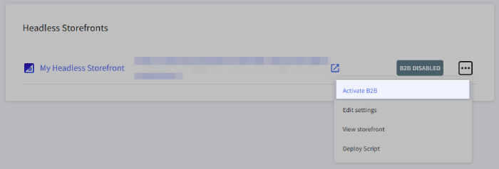 Activating B2B on a headless storefront