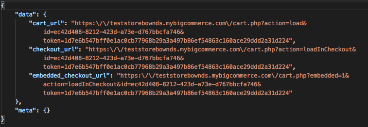 Example response for redirect_urls