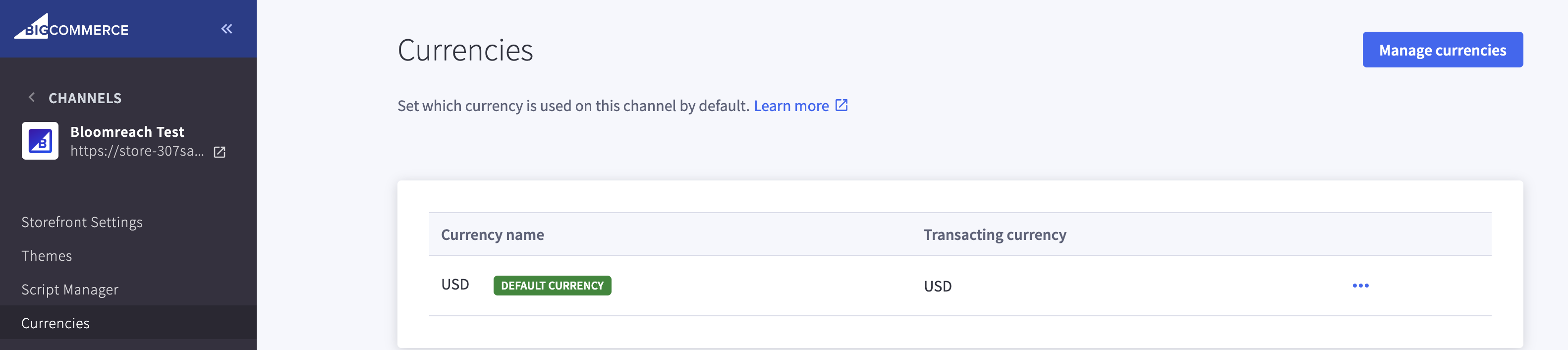 Channel Currency Settings Channel Currency Settings