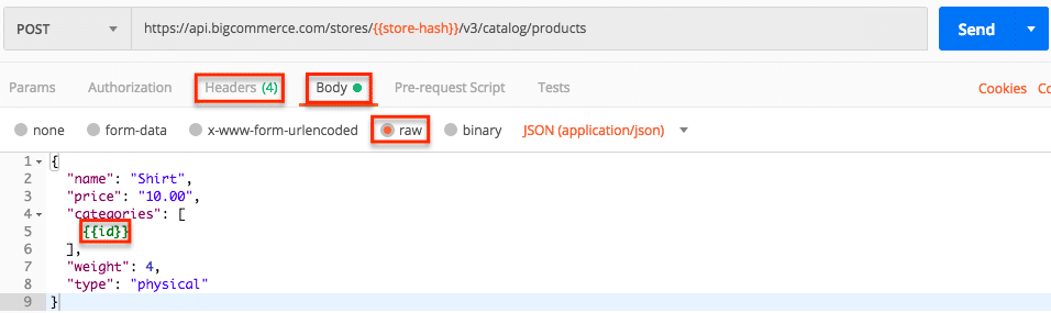 Editing the request body