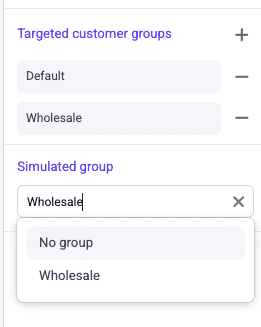 Customer Group Slot properties