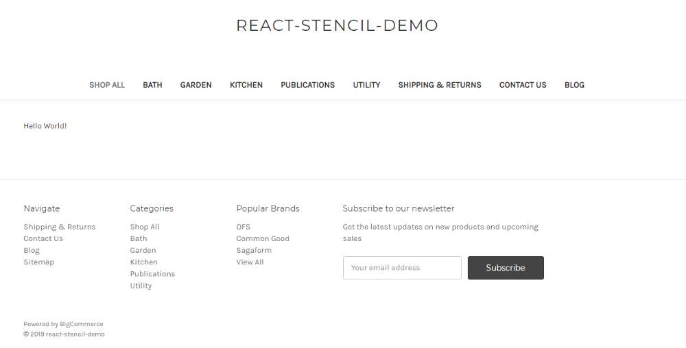 Hello World custom template