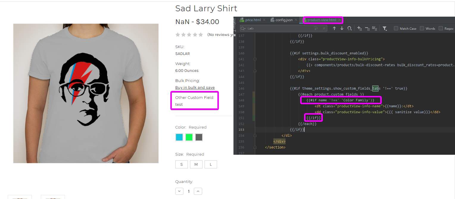 Customization results