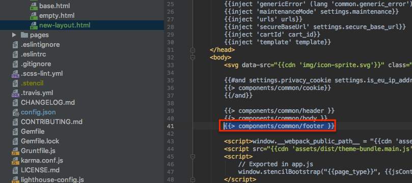 Remove footer component